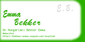 emma bekker business card